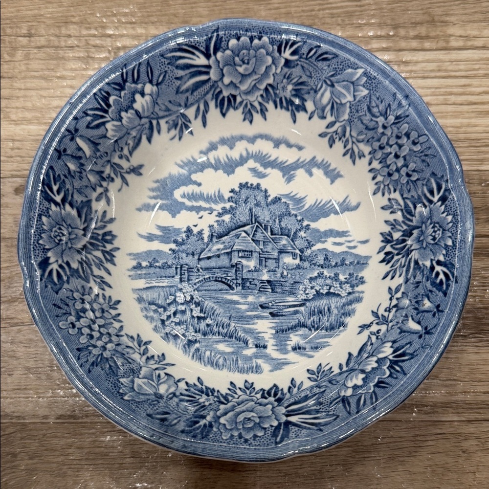 English Village Salem China Small Bowl - White with Blue Backstamp